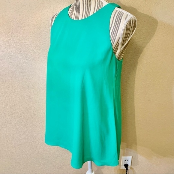 Alice Collection Dressy Tank Small Jade Green Sleevelss Flowy Lined Keyhole Back - Picture 8 of 15